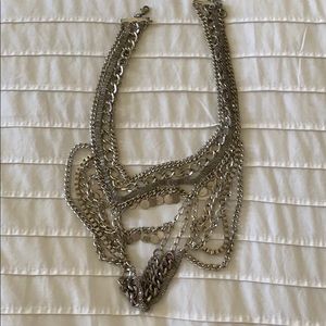 Silver multilayer necklace